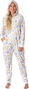 lot 26271 image: INTIMO Gilmore Girls Womens Icons Toss Print Lukes Diner Stars Hollow Footless Sleep Union Suit SIZE XS-XXS