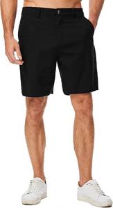 lot 26276 image: JMIERR Mens Casual 8 Cotton Linen Shorts - Button Waist Summer Beach Shorts with Pockets SIZE 34