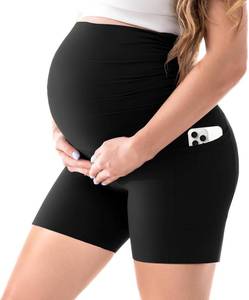 lot 26279 image: Walifrey Womens Maternity Shorts with Pockets Over The Belly,Pregnancy Yoga Pants Activewear Biker Shorts Casual SIZE M