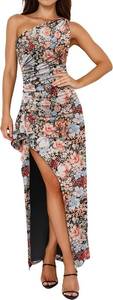 lot 26291 image: Prinbara Womens One Shoulder Floral Bodycon Maxi Dress Summer Formal Dress  High Split Adjustable Strap, Soft Lightweight Stretchy, Breathable Lined Dresses, 2026 Cocktail Party, Prom & Wedding Guest SIZE M