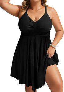 lot 26294 image: Hanna Nikole Womens Plus Size Swim Dress Swimsuit One Piece Tummy Control Bathing Suit Flowy Body Shaping Swimwear SIZE XL