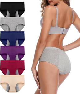lot 26307 image: JojoQueen Period Underwear for Women Menstrual Panties Cotton Postpartum Easy Clean Teens Brief SIZE XXL