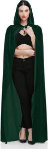 lot 26319 image: Ammiko Velvet Cape Unisex Cloak with Hood Halloween Costume Hooded Cloak Adult Vampire Witch Cape for Women Men
