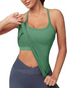 lot 26330 image: MathCat Workout Tank Tops for Women with Built in Bra, Sleeveless Gym Tops Seamless Racerback Athletic Yoga Shirts SIZE M