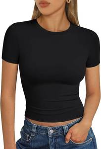 lot 26334 image: Trendy Queen Womens Short Sleeve T Shirt Buttery Soft Summer Tops Basic Tees SIZE S