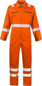 lot 26337 image: Mens Work Coveralls High Visibility Overalls Mechanic Jumpsuit Garage Zip Coverall SIZE M