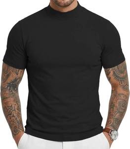 lot 26339 image: Mens Mock Turtleneck T-Shirts Short Sleeve Lightweight Soft Basic Solid Pullover Undershirt Tops SIZE XXXL