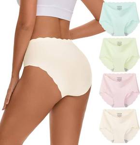 lot 26341 image: INNERSY Womens Seamless Underwear Scalloped Edge No Show Invisible Stretchy Hipster Panties 4-Pack SIZE S