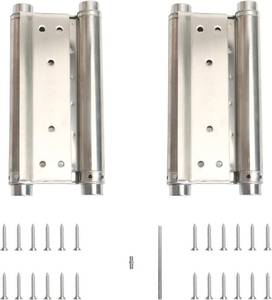 lot 21375 image: 2Pack 8inch Double Action Spring Hinges, Self Closing Door Hinges for Cafe Saloon Pub Swinging Doors, 201 Stainless Steel, Including Pins and Screws