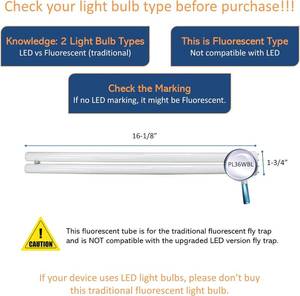 lot 21378 image: Awoco Type E-FL UV Tube PL 36W BL Fluorescent UV Light Bulb for Wall Mount Sticky Fly Trap Lamp FT-1E36