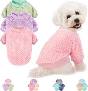 lot 26250 image: Dog Sweater, 3 Pack Dog Sweaters for Small Medium Dogs or Cat, Warm Soft Flannel Pet Clothes for Dogs Girl or Boy, Dog Shirt Coat Jacket (Small, PinkPurpleLight Green)