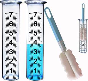 lot 26392 image: JMBay rain Gauge Replacement Tube Glass, 7 inch Glass rain Gauge Replacement Tube with Lip, rain Gauge Tube Outdoor for Yard Garden, with Clean Tube Brush, Best Rated,2 Packs