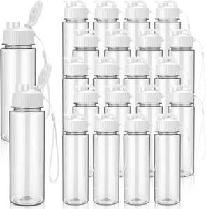 lot 26400 image: Mifoci 20 Pieces Water Bottle Bulk 17 oz Plastic Water Bottles Bulk Gym Sports Adults Reusable Large Bottles with Leak Proof Flip Top for Party Outdoor (White)