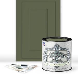 lot 26403 image: ALL-IN-ONE Paint by Heirloom Traditions, Crete (Olive Green), Quart - Durable cabinet and furniture paint. Built in primer and top coat, no sanding needed. Includes our 30 featured color card.