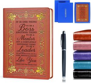 lot 26440 image: Brown A5 Boss Appreciation Gift Faux Leather Vintage Notebook Retirement Gifts,Hardcover Executive Notebook for Women Men,200 Pages 100 Gsm Thick Ruled Paper With Pen,Going Away Gifts for Boss Leader Mentor (Boss Brown)