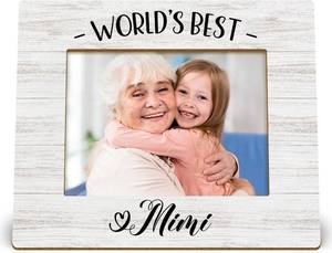 lot 26441 image: Worlds Best Mimi Picture Frames, Christmas Mothers Grandparents Day Gift for Mimi, Best Mimi Gifts for Grandma from Grandkids, Gifts for Mimi, Grandma Photo Picture Frames for 5x7 Photos