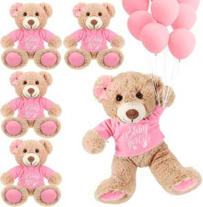 lot 26442 image: Lenwen 10 Pcs Baby Shower Bear Stuffed Decorations Animal Cute Plush Toy 14 Inch Stuffed Bear Plush Dolls in Bulk for Baby Shower Christmas Birthday Wedding Home Decorations (Girl)