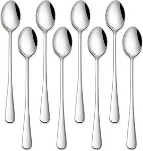 lot 26444 image: DEHOV 7.5 Inches Stainless Steel Iced Tea Spoons,Set Of 8 Long Stirring Spoons For Coffee,Cocktail,Ice Cream,Long Handle Iced Teaspoons,Latte Spoons For Mixing