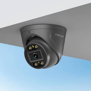 lot 26447 image: FOSCAM 5MP Security POE IP Camera OutdoorIndoor, 3K Home Security Surveillance Cameras with 2-Way Talk, Color Night Vision, Spotlight, Compatible with Alexa IP66,Gray