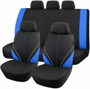 lot 26506 image: Mandark Car Seat Cover Full Set, Beathable Waterproof Heavy-Duty Vehicle Front and Rear Split Bench Seat Covers, Auto Interior Chair Protector, Universal for SUV Automobile Truck (Blue)
