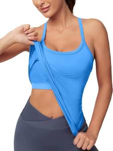 lot 26507 image: MathCat Workout Tank Tops for Women with Built in Bra, Sleeveless Gym Tops Seamless Racerback Athletic Yoga Shirts SIZE M