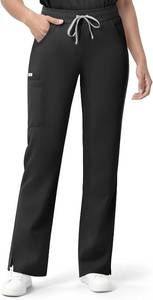 lot 26516 image: Womens 7-Pocket Scrub Pants   Straight Leg, Mid-Rise, Drawstring  Soft stretch knit Mid-rise drawstring Side slits Wrinkle-resistant Machine washable For nursesdoctorsvets SIZE L