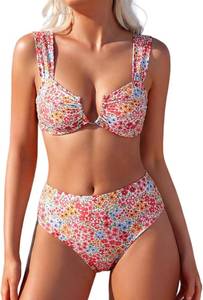 lot 26538 image: Fanuerg Womens High Waisted Bikini Sets Ditsy Floral Printed Two Piece Swimsuit Adjustable Strap Bathing Suit SIZE XL