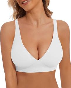 lot 26545 image: Deep V Bra Low Cut Sexy Push Up Bralettes for Women Padded Comfy Smoothing Wireless Lifting Bras Seamless Bralette SIZE M