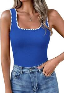 lot 26563 image: Yousify Womens Square Neck Tank Tops 2026 Summer Sleeveless Shirts Casual Slim Fitted Color Block Ribbed Tanks SIZE UNKNOWN