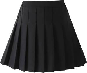 lot 26566 image: birbyrrly Girls Pleated Skirt with Shorts   Plaid Tennis Skorts & Solid School Uniform Skirts for ToddlerBig Kids 4-5y