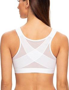 lot 26567 image: MELENECA Womens Front Closure Wirefree Post Surgery Plus Size Back Support Posture Bra 40C