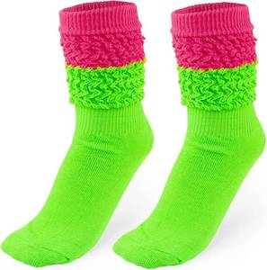 lot 26583 image: Neon Slouch Socks,80s 90s outfits for women Soft Extra Long Scrunch Knee High Leg Warmers, Perfect for Party