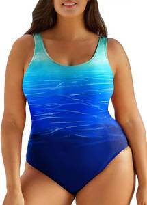 lot 26584 image: Eytino Plus Size Swimsuit for Women Back Crisscross Sports Tummy Control One Piece Bathing Suits SIZE XL