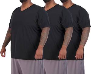 lot 26590 image: Real Essentials 3 Pack Mens Big & Tall Short Sleeve V-Neck Athletic T-Shirt Dry-Fit Workout Shirts Moisture Wicking SIZE XXXL