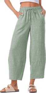 lot 26596 image: EVALESS Womens Baggy Wide Leg Palazzo Pants SIZE M