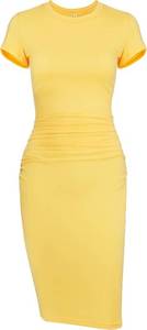 lot 26605 image: Missufeintl Womens Bodycon Ruched Short Sleeve T Shirt Midi Sundress Fitted Casual Dress SIZE M