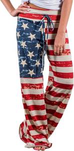 lot 26612 image: iChunhua Womens Comfy Stretch Floral Print Drawstring Palazzo Wide Leg Lounge Pant SIZE XXL