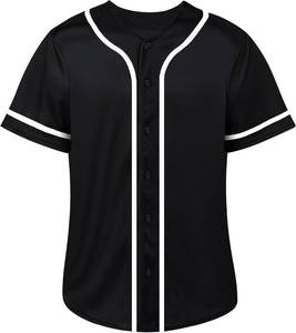lot 26667 image: Mens Blank Baseball Jersey, Hip Hop Button Down Baseball Shirt, Custom Short Sleeve Sports Uniform Size 2XL