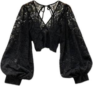 lot 26674 image: Whimsigoth Clothes Bell Sleeve Tops for Women Y2k Lace Blouse Fairy Grunge Cottagecore Whimsy Twee Aesthetic 2000s Size Unknown