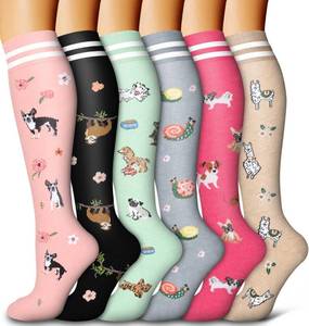 lot 26701 image: 6 Pack Copper Compression Socks for Women and Men Circulation-Best Support for Medical,Running,Nursing,Athletic