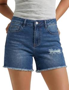 lot 26739 image: luvamia Jean Shorts for Women Summer High Waisted Stretchy Denim Shorts Casual Ripped Cut Off Jorts Country Concert Outfit, Size Medium
