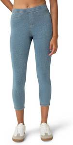 lot 26741 image: no nonsense Womens Classic Denim Capri Leggings with Pockets, Comfortable Stretch Pull On Pants, Size Medium