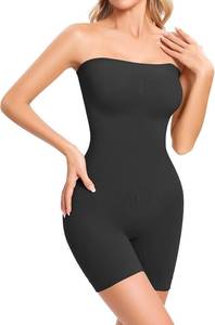 lot 26754 image: fortix Strapless Shapewear Bodysuit for Women Tummy Control Full Body Shaper Snacthed Bodysuit Seamless Under Dresses, Black, Size Medium