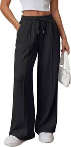 lot 26780 image: ATHMILE Womens Wide Leg Sweatpants High Waisted Baggy Pants Fashion Teen Girl Drawstring Athletic Joggers SIZE L
