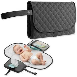 lot 26791 image: Portable Changing Pad for Baby Travel Use, Compact Diaper Change Mat for On The Go Parents, Easy to Carry Design - Black