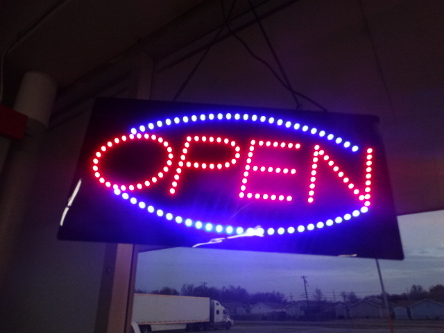 lot 1002 image: LED flashing open sign