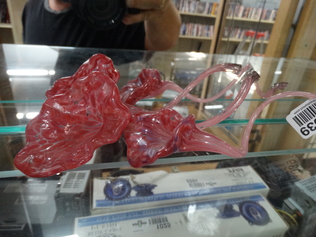 lot 1039 image: 2 blown glass flowers