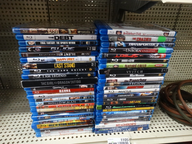 lot 1105 image: Lot of 50 various blu-ray movies