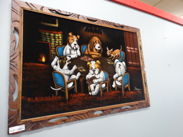 lot 1275 image: Black  Felt Poker Pups Picture