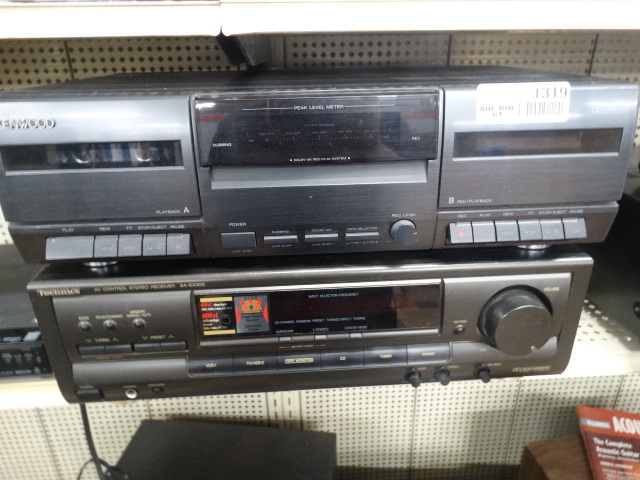 lot 1319 image: Kenwood double cassett deck Technics receiver